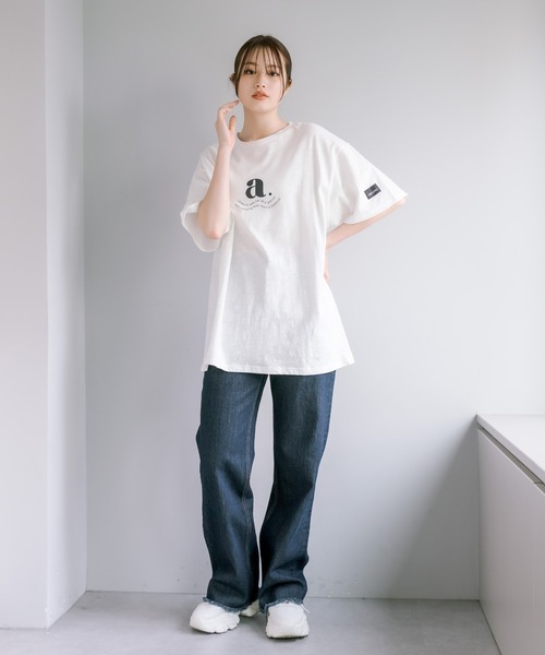 OLIVE des OLIVE(オリーブデオリーブ)の「Gender Free Tシャツ(Tシャツ/カットソー・レディース・オフホワイト/ブラック・FREE)」の8枚目の写真