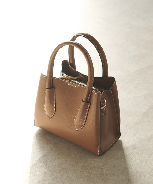 un dix cors(アンディコール)の「ダブルハンドルミニショルダーバッグ(ショルダーバッグ・レディース・キャメル/ブラウン/グリーン・FREE)」の1枚目の写真