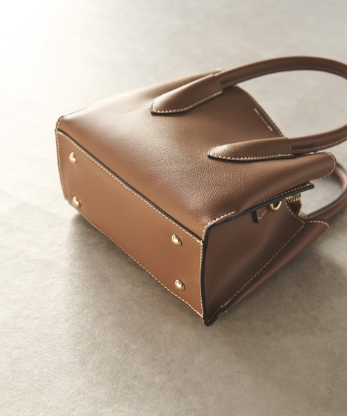un dix cors(アンディコール)の「ダブルハンドルミニショルダーバッグ(ショルダーバッグ・レディース・キャメル/ブラウン/グリーン・FREE)」の7枚目の写真