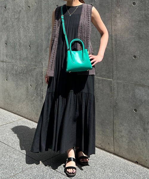 un dix cors(アンディコール)の「ダブルハンドルミニショルダーバッグ(ショルダーバッグ・レディース・キャメル/ブラウン/グリーン・FREE)」の17枚目の写真