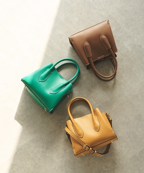 un dix cors(アンディコール)の「ダブルハンドルミニショルダーバッグ(ショルダーバッグ・レディース・キャメル/ブラウン/グリーン・FREE)」の4枚目の写真