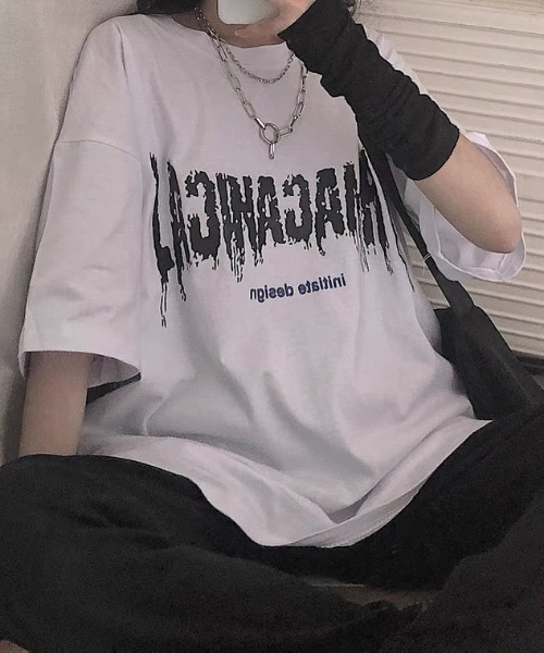 Sibra（シブラ）の「ロゴプリントTシャツ（Tシャツ/カットソー・レディース・ブラック/ホワイト・M）」の6枚目の写真