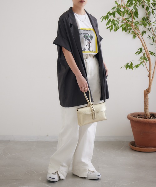 Dignite collier(ディニテコリエ)の「Dignite collier スリーブレスジャケット(テーラードジャケット・レディース・ブラック/カーキ/チャコールグレー・FREE)」の13枚目の写真