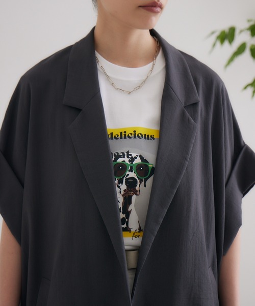 Dignite collier(ディニテコリエ)の「Dignite collier スリーブレスジャケット(テーラードジャケット・レディース・ブラック/カーキ/チャコールグレー・FREE)」の21枚目の写真