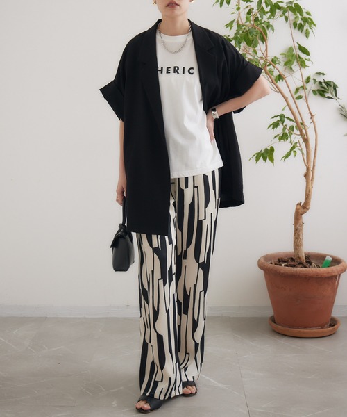 Dignite collier(ディニテコリエ)の「Dignite collier スリーブレスジャケット(テーラードジャケット・レディース・ブラック/カーキ/チャコールグレー・FREE)」の5枚目の写真