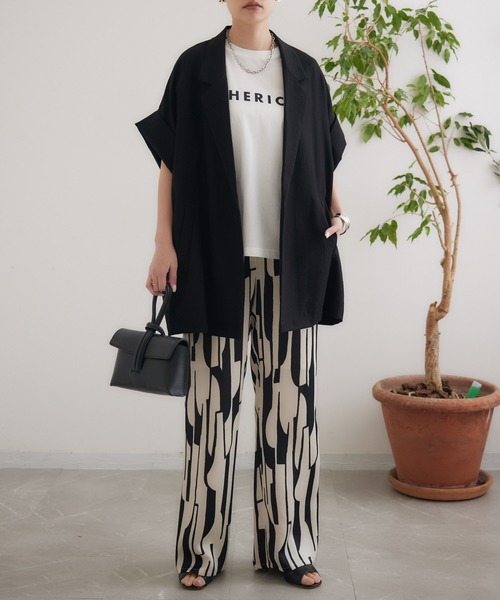 Dignite collier(ディニテコリエ)の「Dignite collier スリーブレスジャケット(テーラードジャケット・レディース・ブラック/カーキ/チャコールグレー・FREE)」の7枚目の写真