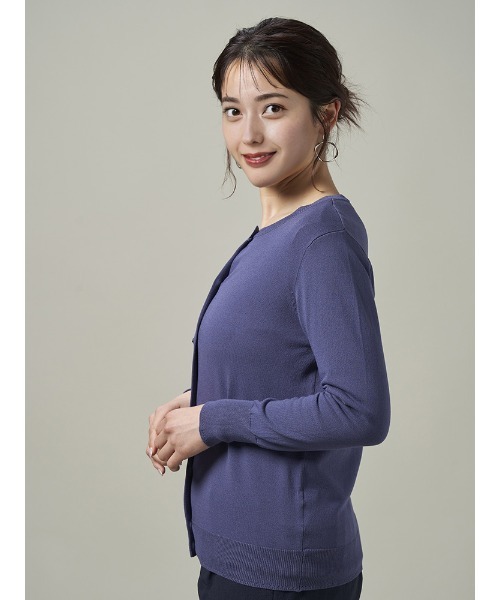 Perfect Suit FActory（パーフェクトスーツファクトリー）の「アイレット　ニットカーディガン　ブルー/ベージュ（カーディガン/ボレロ・レディース・ブルー/ベージュ・M/L/S）」の9枚目の写真