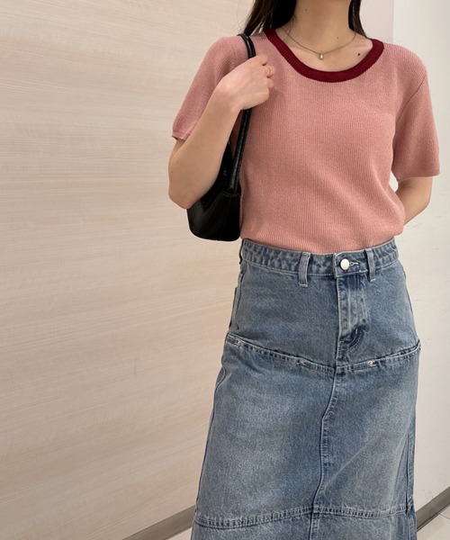 solleim(ソルレム)の「バイカラーハーフスリーブニット(ニット/セーター・レディース・ピンク/ベージュ/アイボリー・M)」の18枚目の写真