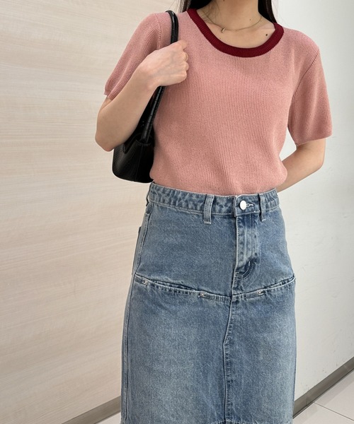 solleim(ソルレム)の「バイカラーハーフスリーブニット(ニット/セーター・レディース・ピンク/ベージュ/アイボリー・M)」の21枚目の写真