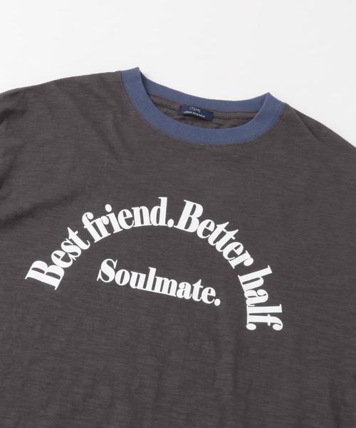 ITEMS URBANRESEARCH（アイテムズ アーバンリサーチ）の「リブ配色 ロゴプリント スラブTシャツ（Tシャツ/カットソー・メンズ・チャコールグレー/オフホワイト/グレー系その他・LARGE/MEDIUM）」の18枚目の写真