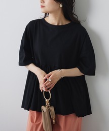 【Du noir】汗シミ防止ギャザーTシャツ