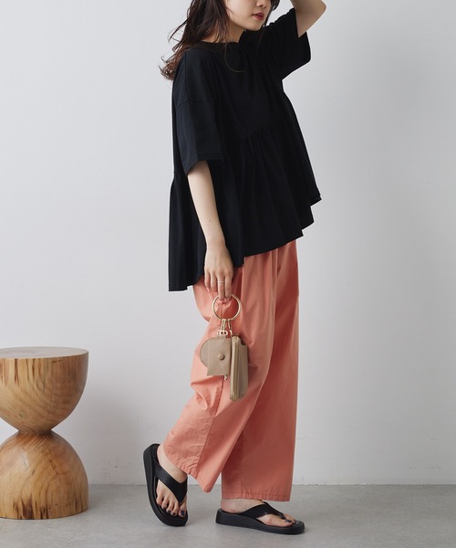 PUAL CE CIN（ピュアルセシン）の「【Du noir】汗シミ防止ギャザーTシャツ（Tシャツ/カットソー・レディース・サックスブルー/ブラック/オフホワイト/ライトグレー・FREE）」の19枚目の写真