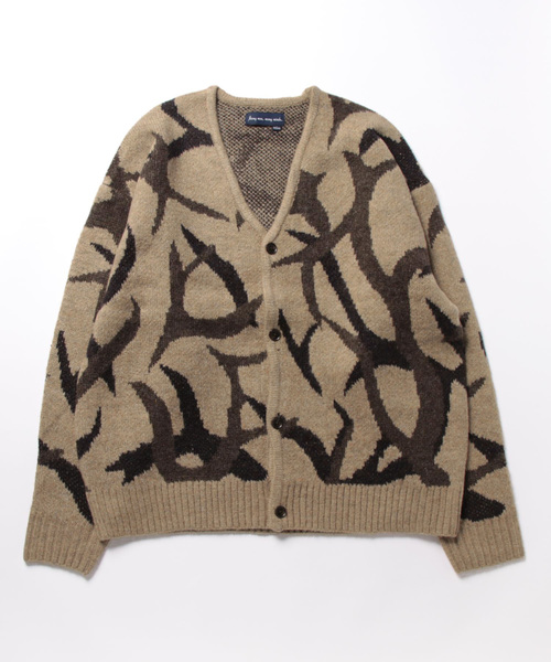 many men many mind トライバルカモ柄ニットカーデ（カーディガン/ボレロ）｜JUGLANS（ユグランス）