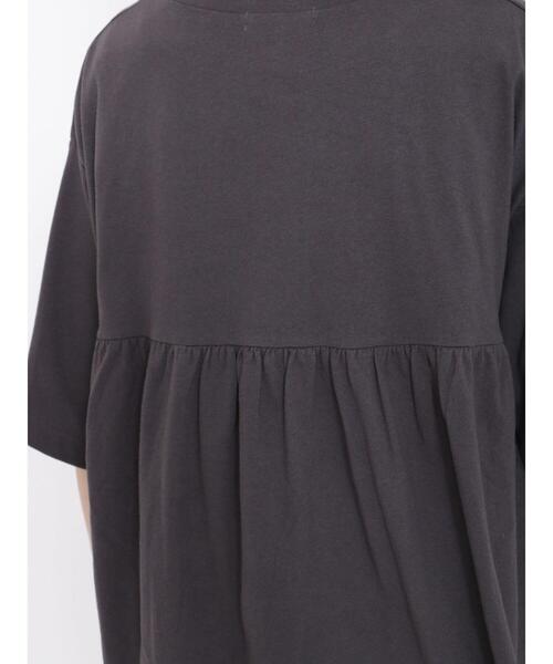 Samansa Mos2（サマンサ モスモス）の「ロゴプリント切替ギャザースキッパーTシャツ（Tシャツ/カットソー・レディース・ブルー/キナリ/チャコールグレー/グレー・F）」の7枚目の写真