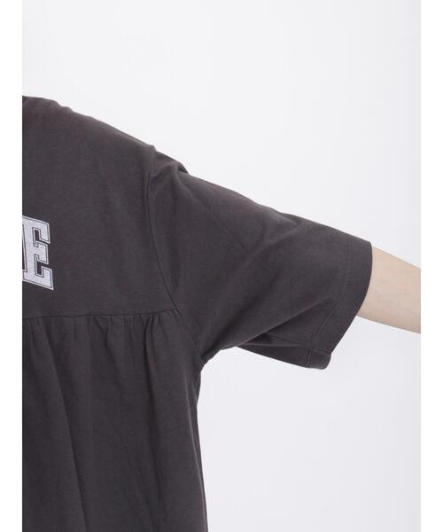 Samansa Mos2（サマンサ モスモス）の「ロゴプリント切替ギャザースキッパーTシャツ（Tシャツ/カットソー・レディース・ブルー/キナリ/チャコールグレー/グレー・F）」の16枚目の写真