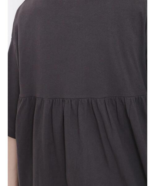 Samansa Mos2（サマンサ モスモス）の「ロゴプリント切替ギャザースキッパーTシャツ（Tシャツ/カットソー・レディース・ブルー/キナリ/チャコールグレー/グレー・F）」の17枚目の写真