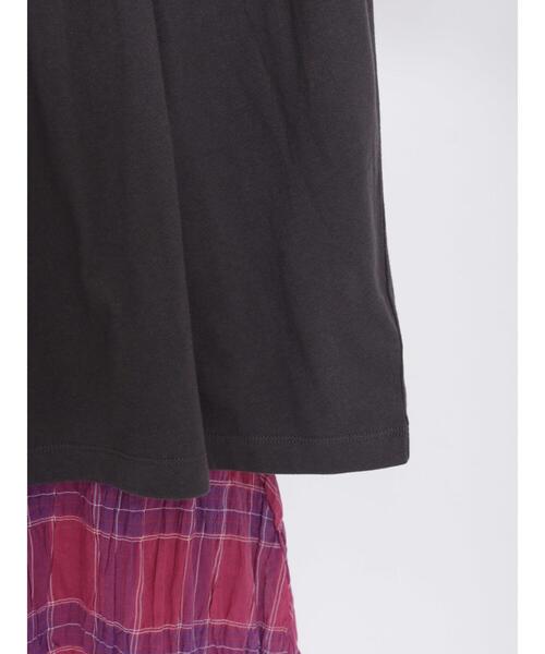 Samansa Mos2（サマンサ モスモス）の「ロゴプリント切替ギャザースキッパーTシャツ（Tシャツ/カットソー・レディース・ブルー/キナリ/チャコールグレー/グレー・F）」の18枚目の写真