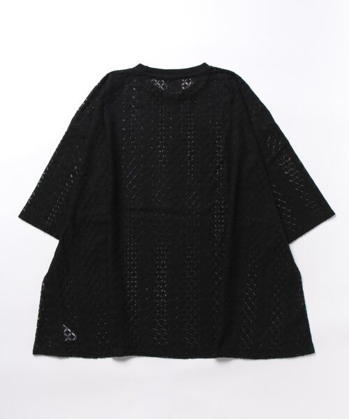 Lui's（ルイス）の「6分袖クロシェ編みプルオーバー（Tシャツ/カットソー・メンズ・ブラック/ホワイト系その他・FREE）」の3枚目の写真