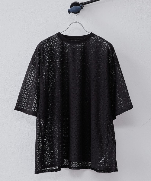 Lui's（ルイス）の「6分袖クロシェ編みプルオーバー（Tシャツ/カットソー・メンズ・ブラック/ホワイト系その他・FREE）」の17枚目の写真