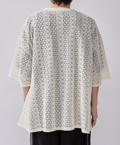 Lui's（ルイス）の「6分袖クロシェ編みプルオーバー（Tシャツ/カットソー・メンズ・ブラック/ホワイト系その他・FREE）」の11枚目の写真