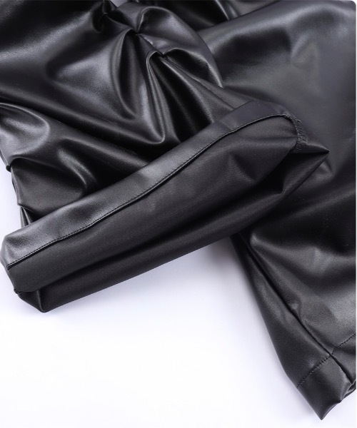 Burner(バーナー)の「【OKUOKU 0909】レザー調 シャーリング ルーズ パンツ oku-bottom-678081341598-83 Y(その他パンツ・メンズ・ブラック・M/L/S/XL/X-LARGE)」の7枚目の写真