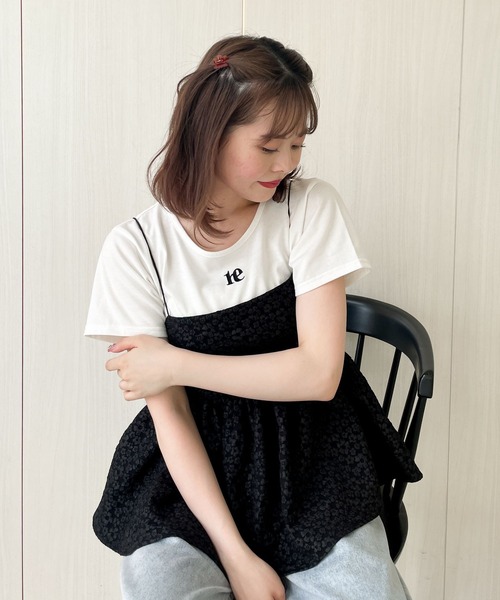 Heather（ヘザー）の「フロントロゴ刺繍TEE　966146（Tシャツ/カットソー・レディース・オフホワイト/ブラック/パープル・FREE）」の19枚目の写真