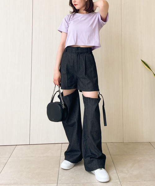 Heather（ヘザー）の「フロントロゴ刺繍TEE　966146（Tシャツ/カットソー・レディース・オフホワイト/ブラック/パープル・FREE）」の7枚目の写真