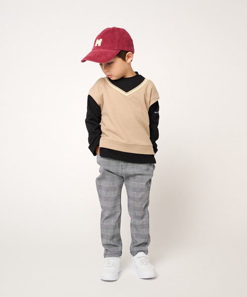 Moujonjon（ムージョンジョン）の「のびのびツイルチェック柄パンツ（その他パンツ・キッズ・ブラック/ネイビー・120/110/100/140/90/130）」の16枚目の写真