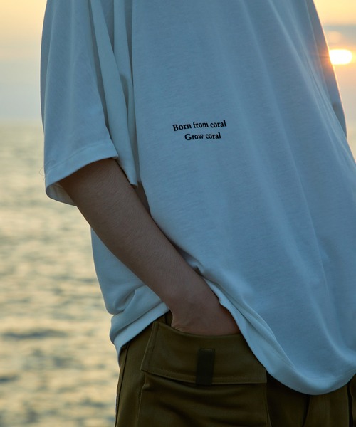 JUNRED(ジュンレッド)の「35COFFEEコラボ / ドルマンスリーブビッグTシャツ(Tシャツ/カットソー・メンズ・ブラック/ホワイト・LL/M/L)」の4枚目の写真