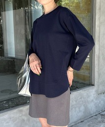 COLLAGE GALLARDAGALANTE | 裾切替7分袖Tシャツ(Tシャツ/カットソー)