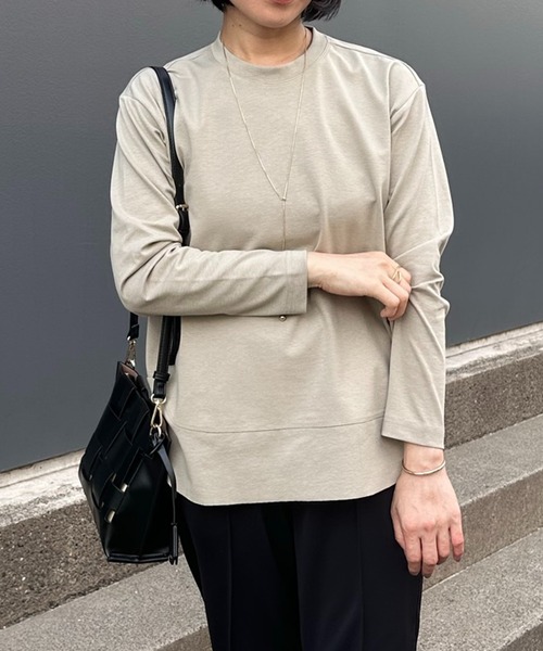 COLLAGE GALLARDAGALANTE（コラージュガリャルダガランテ）の「裾切替7分袖Tシャツ（Tシャツ/カットソー・レディース・オフホワイト/ネイビー/ベージュ・FREE）」の19枚目の写真