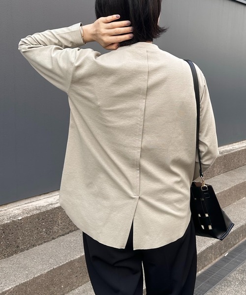 COLLAGE GALLARDAGALANTE（コラージュガリャルダガランテ）の「裾切替7分袖Tシャツ（Tシャツ/カットソー・レディース・オフホワイト/ネイビー/ベージュ・FREE）」の21枚目の写真