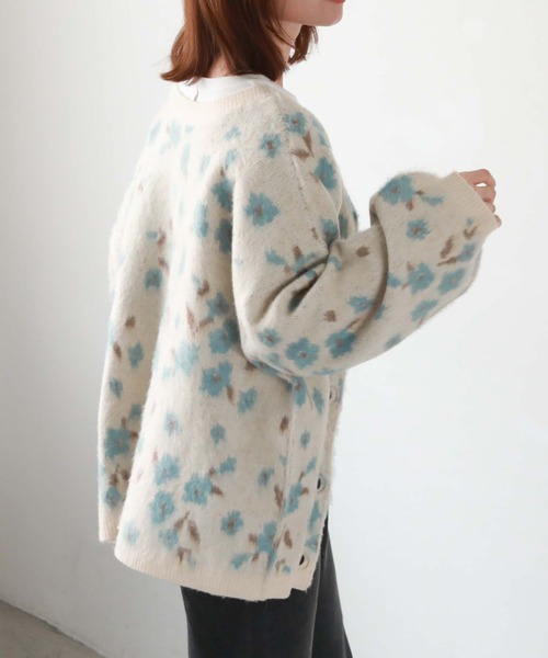 archives（アルシーヴ）の「フラワーＪＱブラッシュニットカーディガン（カーディガン/ボレロ・レディース・サックスブルー/ピンク/ブルーグレー・MEDIUM）」の16枚目の写真