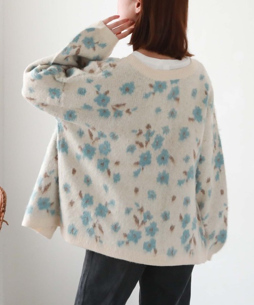 archives（アルシーヴ）の「フラワーＪＱブラッシュニットカーディガン（カーディガン/ボレロ・レディース・サックスブルー/ピンク/ブルーグレー・MEDIUM）」の17枚目の写真