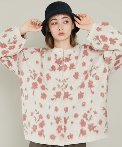 archives（アルシーヴ）の「フラワーＪＱブラッシュニットカーディガン（カーディガン/ボレロ・レディース・サックスブルー/ピンク/ブルーグレー・MEDIUM）」の7枚目の写真