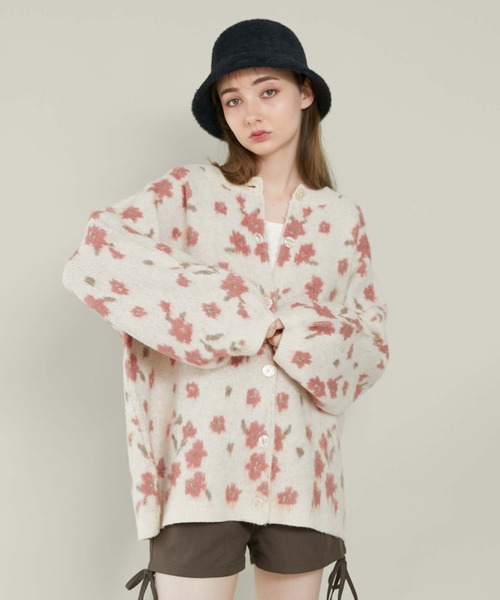 archives（アルシーヴ）の「フラワーＪＱブラッシュニットカーディガン（カーディガン/ボレロ・レディース・サックスブルー/ピンク/ブルーグレー・MEDIUM）」の9枚目の写真