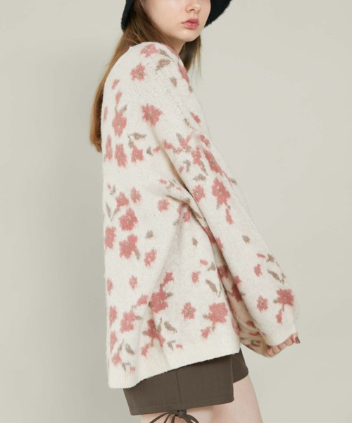 archives（アルシーヴ）の「フラワーＪＱブラッシュニットカーディガン（カーディガン/ボレロ・レディース・サックスブルー/ピンク/ブルーグレー・MEDIUM）」の11枚目の写真