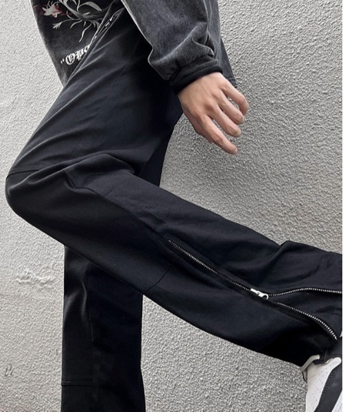 Burner（バーナー）の「【OKUOKU　0909】ジップデザイン　ストレートパンツ　oku-bottom-703936958365-36（その他パンツ・メンズ・ブラック・M/S/L）」の3枚目の写真