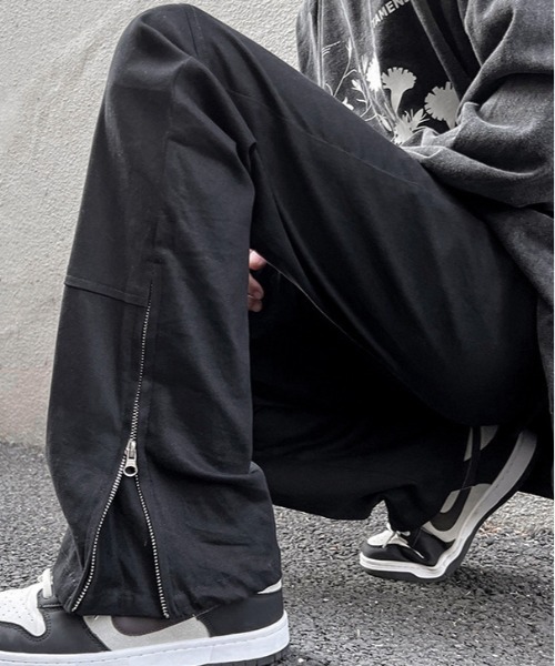 Burner（バーナー）の「【OKUOKU　0909】ジップデザイン　ストレートパンツ　oku-bottom-703936958365-36（その他パンツ・メンズ・ブラック・M/S/L）」の4枚目の写真