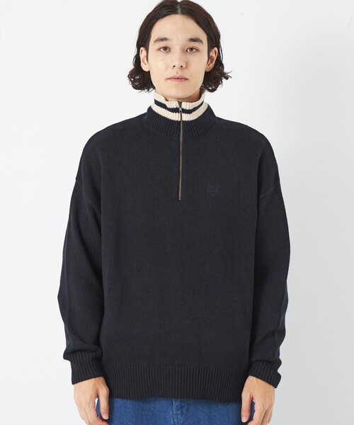 green label relaxing（グリーンレーベルリラクシング）の「【WEB限定】＜kinoko.さん × GLR or＞ハーフジップ ニット プルオーバー（ニット/セーター・メンズ・オフホワイト/オレンジ系その他/ネイビー・M/L/S）」の6枚目の写真