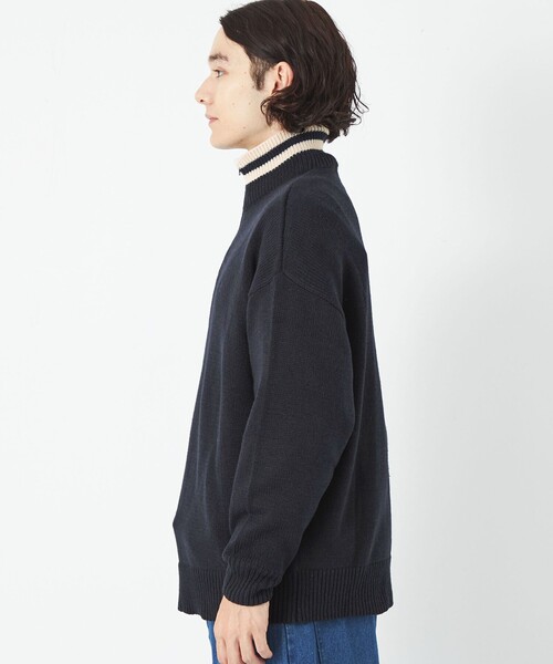 green label relaxing（グリーンレーベルリラクシング）の「【WEB限定】＜kinoko.さん × GLR or＞ハーフジップ ニット プルオーバー（ニット/セーター・メンズ・オフホワイト/オレンジ系その他/ネイビー・M/L/S）」の7枚目の写真