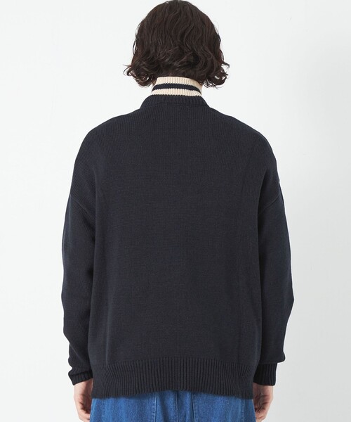 green label relaxing（グリーンレーベルリラクシング）の「【WEB限定】＜kinoko.さん × GLR or＞ハーフジップ ニット プルオーバー（ニット/セーター・メンズ・オフホワイト/オレンジ系その他/ネイビー・M/L/S）」の8枚目の写真