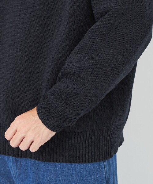 green label relaxing（グリーンレーベルリラクシング）の「【WEB限定】＜kinoko.さん × GLR or＞ハーフジップ ニット プルオーバー（ニット/セーター・メンズ・オフホワイト/オレンジ系その他/ネイビー・M/L/S）」の10枚目の写真