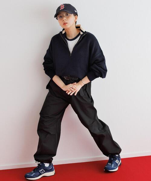 green label relaxing（グリーンレーベルリラクシング）の「【WEB限定】＜kinoko.さん × GLR or＞ハーフジップ ニット プルオーバー（ニット/セーター・メンズ・オフホワイト/オレンジ系その他/ネイビー・M/L/S）」の21枚目の写真