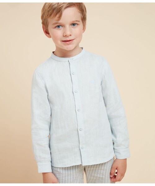 【セール】リネン長袖シャツ（シャツ/ブラウス）｜PETIT BATEAU（プチバトー）