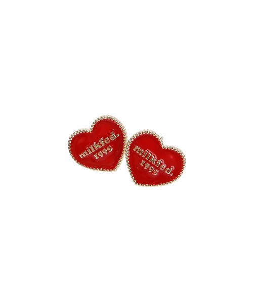 MILKFED.（ミルクフェド）の「HEART LOGO STUD EARRINGS（ピアス（両耳用）・レディース・ホワイト/ブラック/レッド・ONE SIZE）」の3枚目の写真