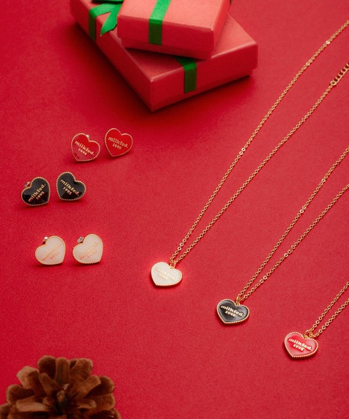 MILKFED.（ミルクフェド）の「HEART LOGO STUD EARRINGS（ピアス（両耳用）・レディース・ホワイト/ブラック/レッド・ONE SIZE）」の14枚目の写真