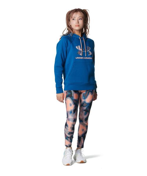 UNDER ARMOUR(アンダーアーマー)の「UAライバルフリース プリント プルオーバー フーディー(トレーニング/レディース)(スウェット・レディース・ブルー系・L/S/XL/M)」の6枚目の写真