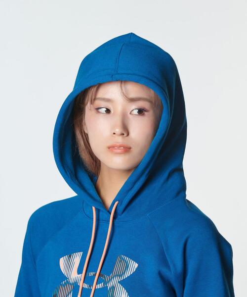 UNDER ARMOUR(アンダーアーマー)の「UAライバルフリース プリント プルオーバー フーディー(トレーニング/レディース)(スウェット・レディース・ブルー系・L/S/XL/M)」の5枚目の写真