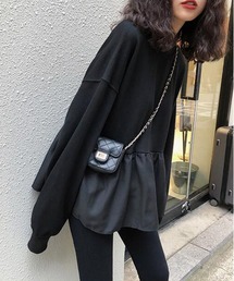 長袖ペプラムTシャツ